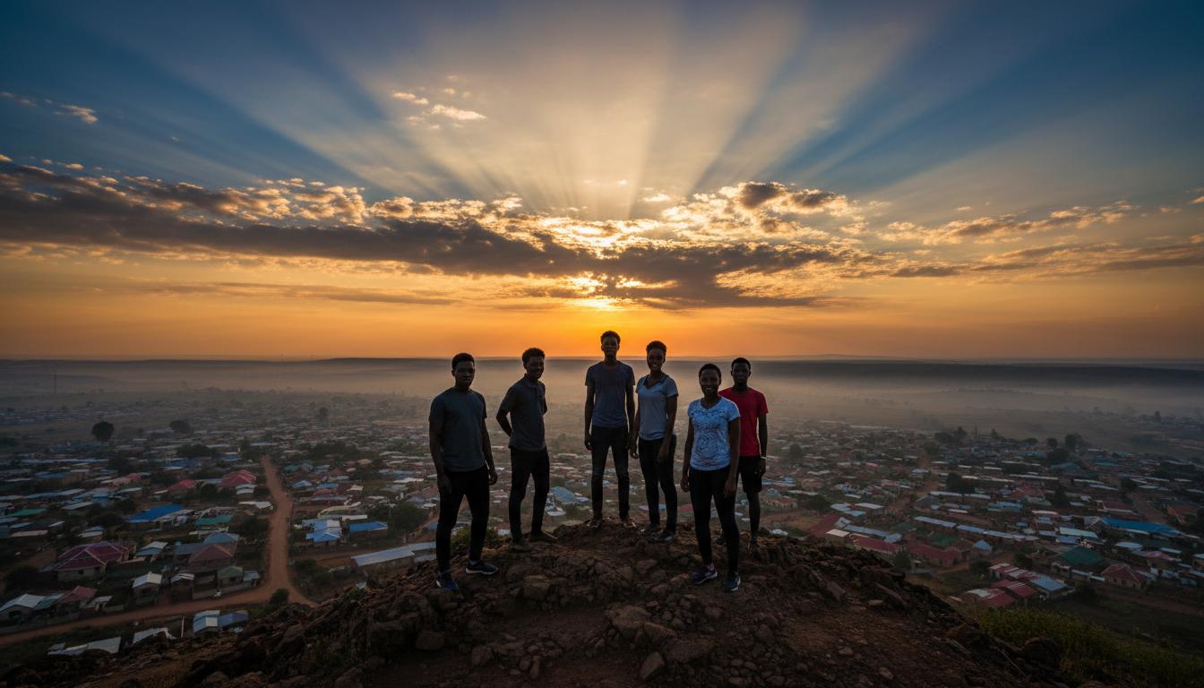 Young leaders at sunset